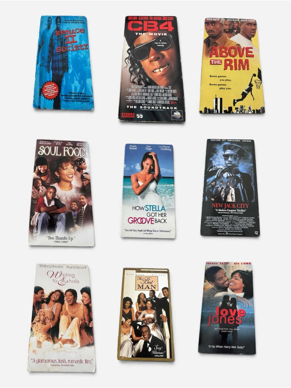 Vintage 90s Black Cinema VHS Movie Bundle of 9 Classic Films